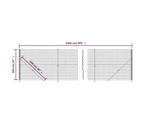 Stiepļu Žogs Ar Atloku, 1,6X25 M, Zaļš Vidaxl