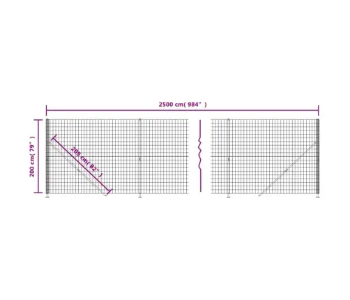 Stiepļu Žogs Ar Atloku, Zaļš, 2X25 M Vidaxl
