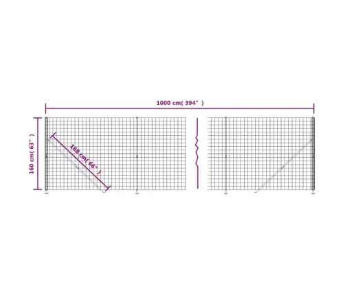 Stiepļu Žogs Ar Atloku, 1,6X10 M, Zaļš Vidaxl