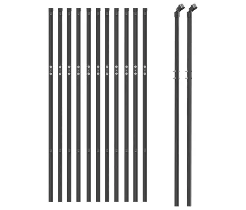 Stiepļu Žogs, Pelēks, 0,8X25 M, Cinkots Tērauds Vidaxl