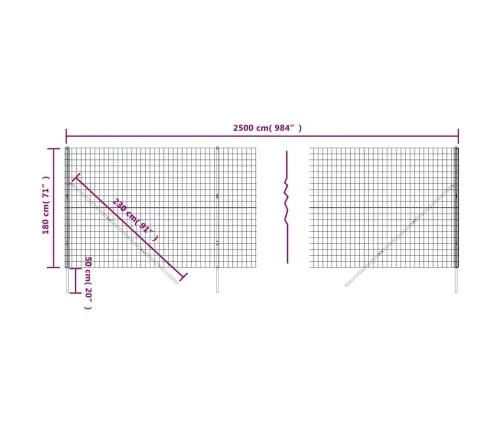 Traataed, Antratsiithall, 1,8 X 25 M, Tsingitud Teras