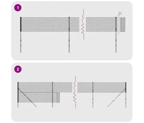Vielinė Tinklinė Tvora, Antracito, 2,2X25M, Plienas