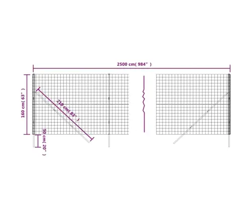 Vielinė Tinklinė Tvora, Antracito, 1,6X25M, Plienas Vielinė Tinklinė Tvora, Antracito, 1,6X25M, Plienas