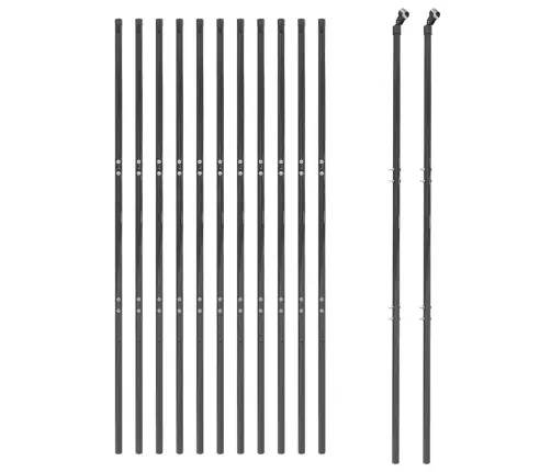 Stiepļu Žogs, Pelēks, 1,8X25 M, Cinkots Tērauds Vidaxl