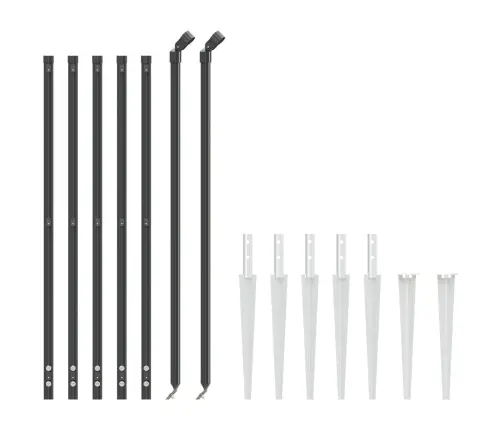 Vielinė Tinklinė Tvora Su Smaigais, Antracito Spalvos, 1X10M