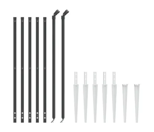 Stiepļu Žogs Ar Zemes Mietiņiem, Antracītpelēks, 1,1X10 M Vidaxl