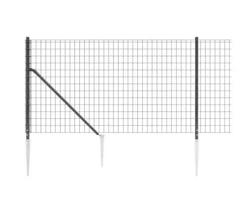 Stiepļu Žogs Ar Zemes Mietiņiem, Antracītpelēks, 1,1X10 M Vidaxl