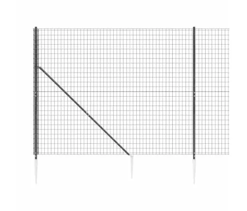 Stiepļu Žogs Ar Zemes Mietiņiem, Antracītpelēks, 1,6X10 M Vidaxl