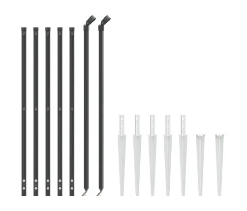 Vielinė Tinklinė Tvora Su Smaigais, Antracito Spalvos, 1,1X10M