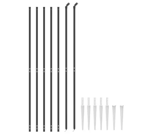 Stiepļu Žogs Ar Zemes Mietiņiem, Antracītpelēks, 2X10 M Vidaxl