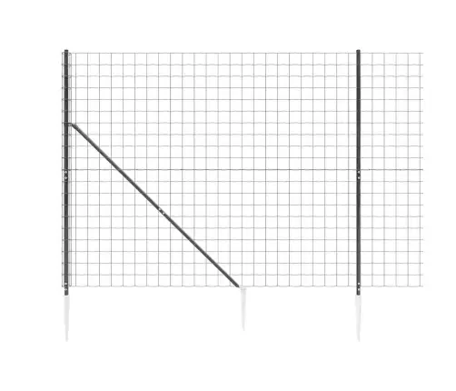 Vielinė Tinklinė Tvora Su Smaigais, Antracito Spalvos, 2X10M