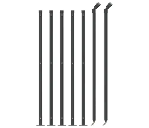 Stiepļu Žogs Ar Atloku, 0,8X10 M, Antracītpelēks Vidaxl