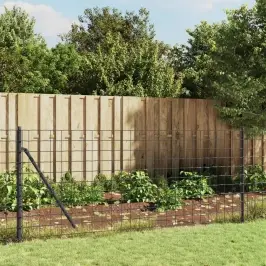 Stiepļu Žogs Ar Atloku, 0,8X25 M, Antracītpelēks Vidaxl