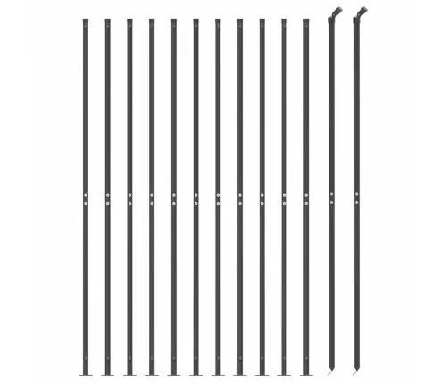 Stiepļu Žogs Ar Atloku, 2,2X25 M, Antracītpelēks Vidaxl