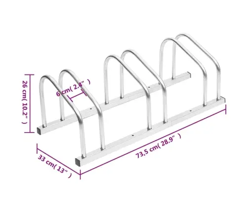 Velosipēdu Statīvs 3 Velosipēdiem, Cinkots Tērauds Vidaxl