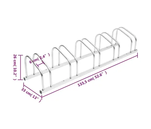 Velosipēdu Statīvs 5 Velosipēdiem, Cinkots Tērauds Vidaxl