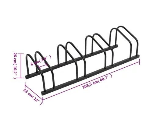 Velosipēdu Statīvs 4 Velosipēdiem, Melns Tērauds Vidaxl