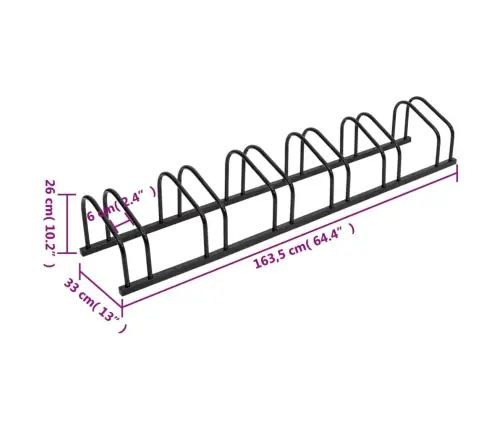 Jalgrattahoidja 6 Rattale, Must, Teras