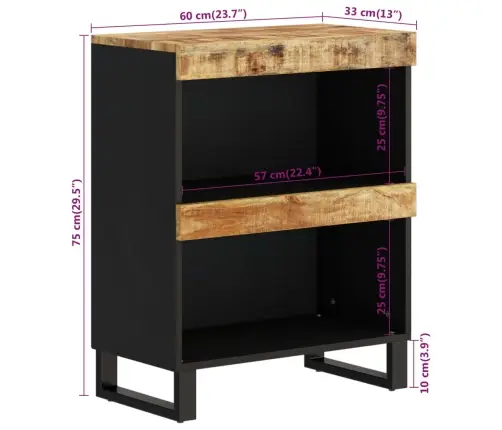 Külgkapp, 60 X 33 X 75 cm Mangopuit