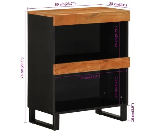 Šoninė Spintelė, 60X33X75cm Akacijos Medienos Masyvas