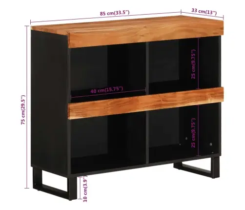 Skapītis, 85X33X75 Cm, Akācijas Masīvkoks Vidaxl