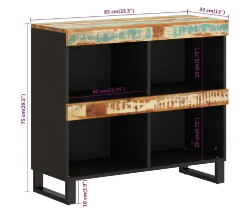 Külgkapp, 85X33X75 cm Taastatud Puit