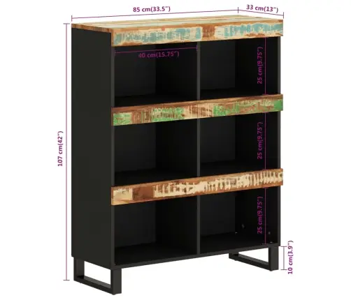 Skapītis, 85X33X107 Cm, Pārstrādāts Masīvkoks Vidaxl