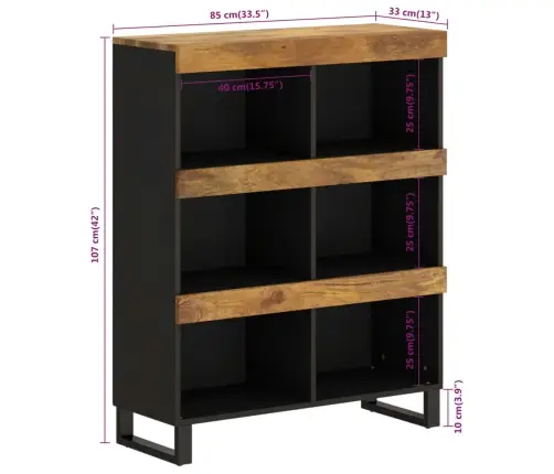 Skapītis, 85X33X107 Cm, Mango Masīvkoks Vidaxl