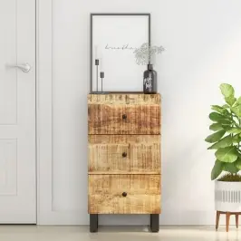 Kumode Ar 3 Atvilktnēm, 40X33,5X75 Cm, Mango Masīvkoks Vidaxl