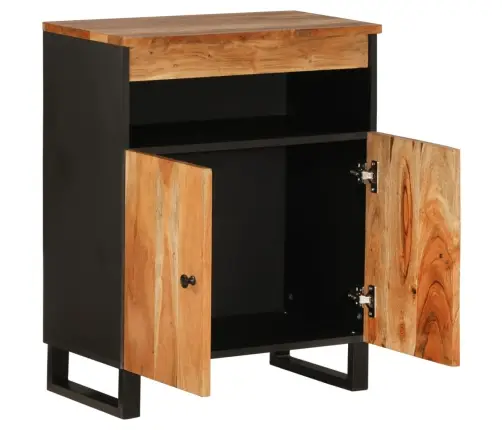 Kumode Ar 2 Durvīm, 60X33X75 Cm, Akācijas Masīvkoks Vidaxl