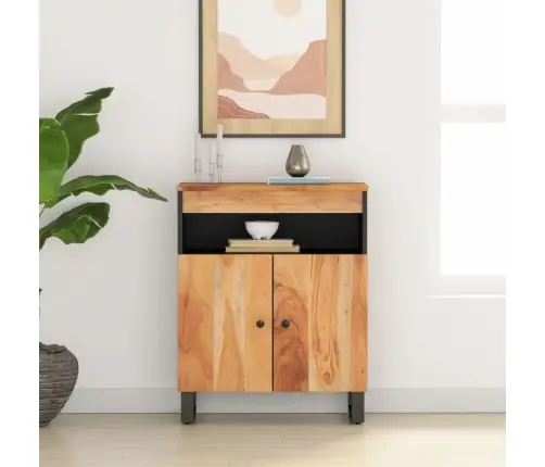 Kumode Ar 2 Durvīm, 60X33X75 Cm, Akācijas Masīvkoks Vidaxl