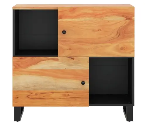 Kumode Ar 2 Durvīm, 80X33X75 Cm, Akācijas Masīvkoks Vidaxl