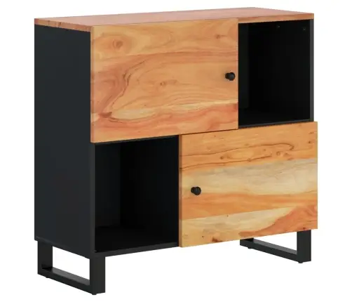 Kumode Ar 2 Durvīm, 80X33X75 Cm, Akācijas Masīvkoks Vidaxl