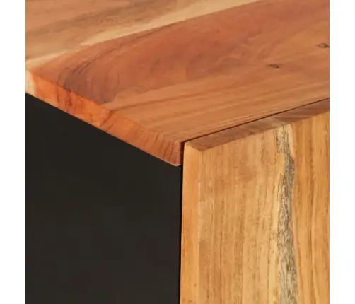 Kumode Ar 2 Durvīm, 90X33X75 Cm, Akācijas Masīvkoks Vidaxl