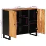 Kumode Ar 2 Durvīm, 90X33X75 Cm, Akācijas Masīvkoks Vidaxl