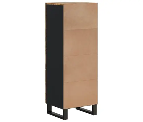 Kumode Ar 3 Durvīm, 40X33X110 Cm, Mango Masīvkoks, Dzelzs Vidaxl