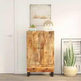 Kumode Ar Atvilktni, 60X33X100 Cm, Mango Masīvkoks, Dzelzs Vidaxl
