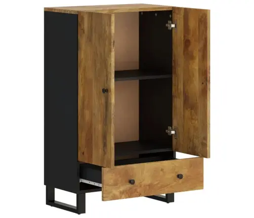 Kumode Ar Atvilktni, 60X33X100 Cm, Mango Masīvkoks, Dzelzs Vidaxl