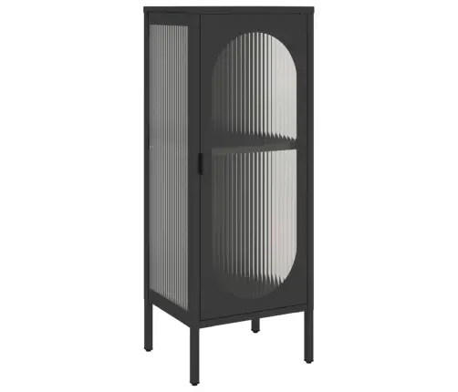 Kumode, 40X35X105 Cm, Stikls Un Tērauds, Melna Vidaxl