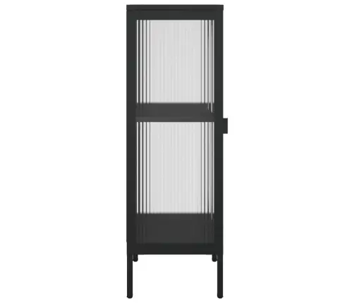 Kumode, 40X35X105 Cm, Stikls Un Tērauds, Melna Vidaxl