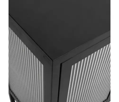 Kumode, 105X35X70 Cm, Stikls Un Tērauds, Melna Vidaxl