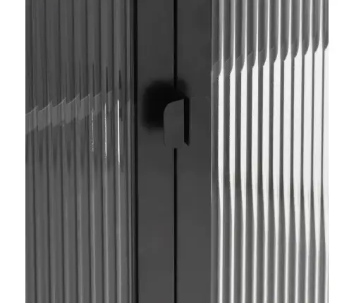 Šoninė Spintelė, Juoda, 75X35X105cm Stiklas Ir Plienas