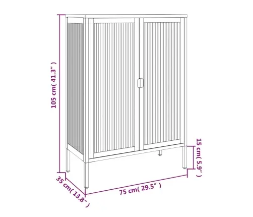 Šoninė Spintelė, Juoda, 75X35X105cm Stiklas Ir Plienas
