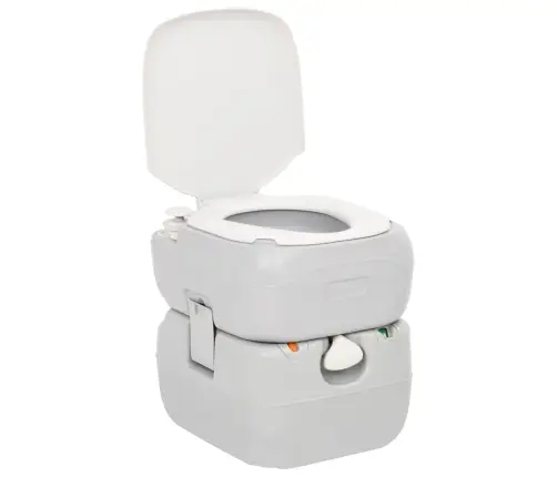 Portatīvā Kempinga Tualete, Pelēka Un Balta, 22+12 L, Hdpe Vidaxl