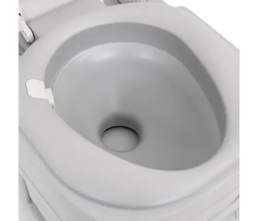 Portatīvā Kempinga Tualete, Pelēka Un Balta, 22+12 L, Hdpe Vidaxl