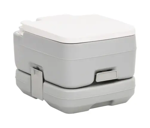 Portatīvā Kempinga Tualete, Pelēka Un Balta, 10+10 L, Hdpe Vidaxl