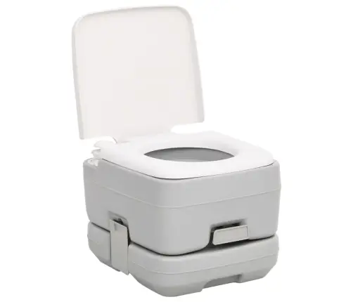 Portatīvā Kempinga Tualete, Pelēka Un Balta, 10+10 L, Hdpe Vidaxl