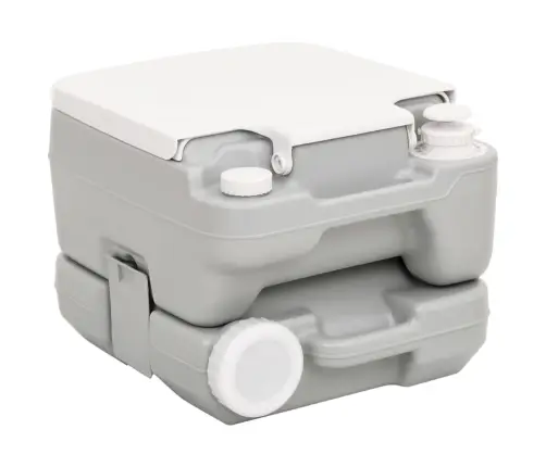 Portatīvā Kempinga Tualete, Pelēka Un Balta, 10+10 L, Hdpe Vidaxl