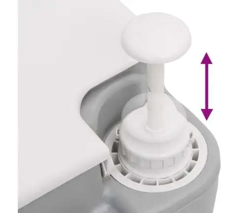 Portatīvā Kempinga Tualete, Pelēka Un Balta, 10+10 L, Hdpe Vidaxl