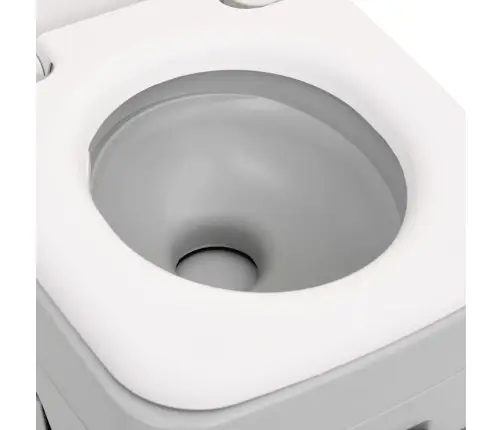 Portatīvā Kempinga Tualete, Pelēka Un Balta, 10+10 L, Hdpe Vidaxl